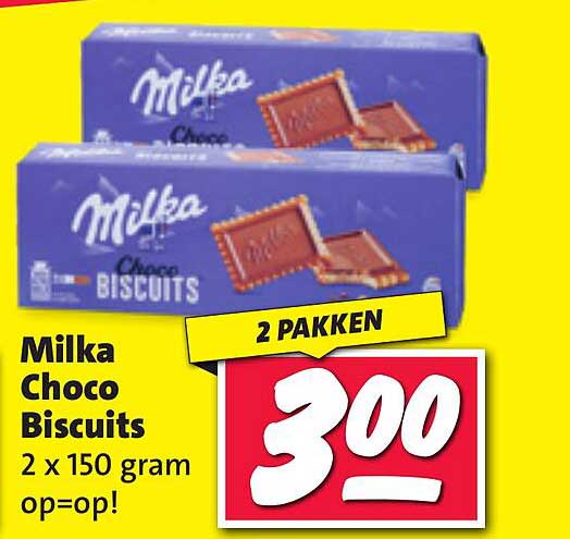 Milka Choco Biscuits 2 x 150 gram op=op!