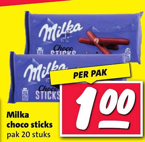 Milka choco sticks pak 20 stuks