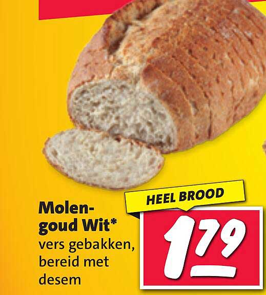 Molen-goud Wit* vers gebakken, bereid met desem