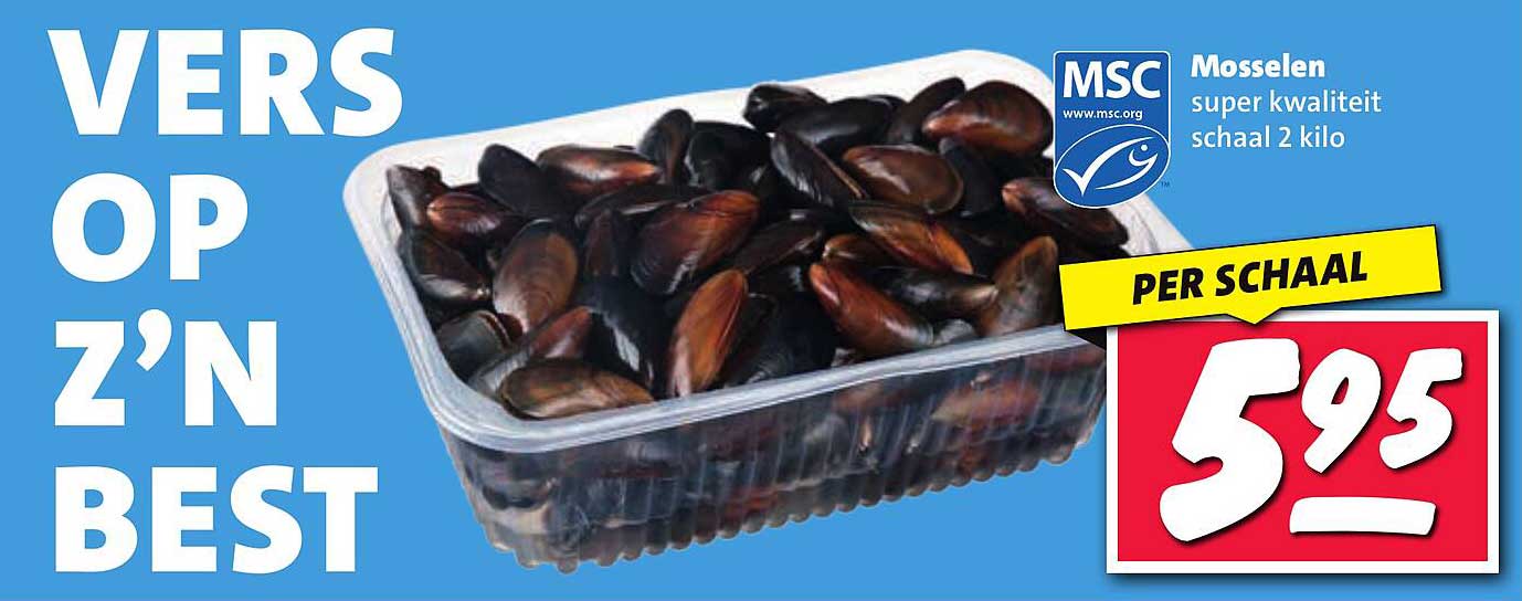 Mosselen super kwaliteit schaal 2 kilo