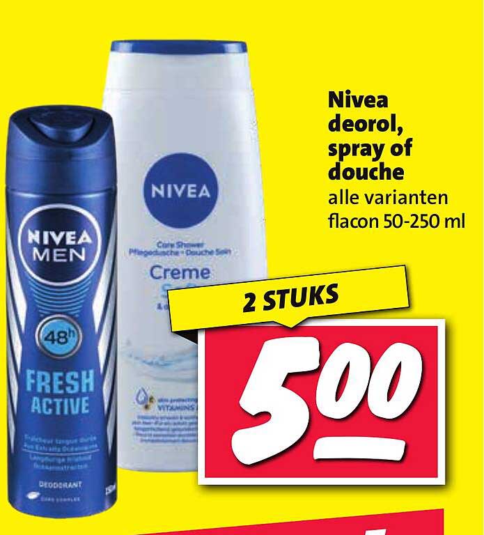 Nivea deorol, spray of douche alle varianten flacon 50-250 ml