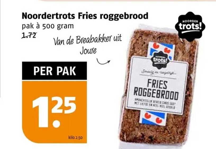 Noordertrots Fries roggebrood pak à 500 gram