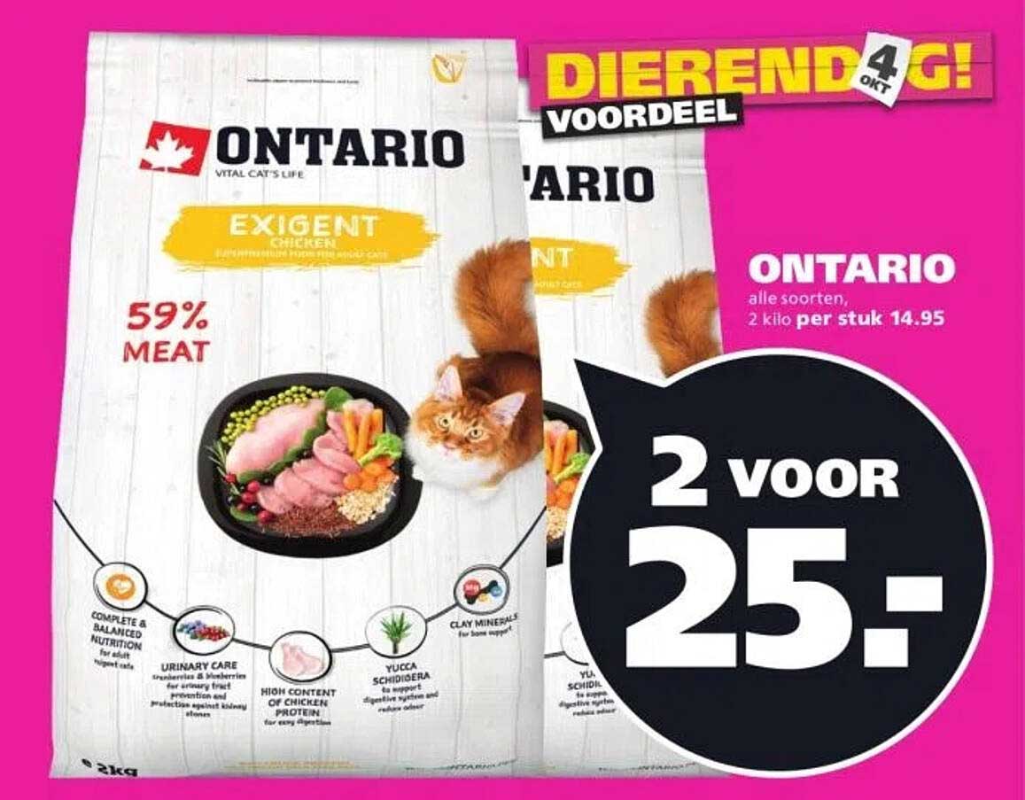 ONTARIO EXIGENT CHICKEN 2 kilo per stuk 14,95
