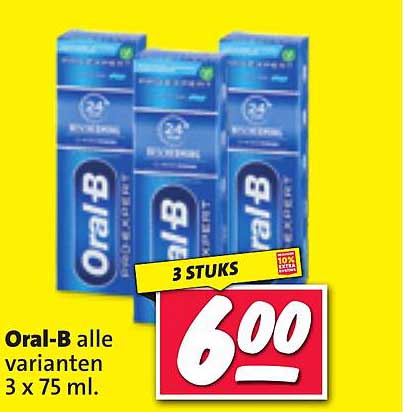 Oral-B alle varianten 3 x 75 ml.