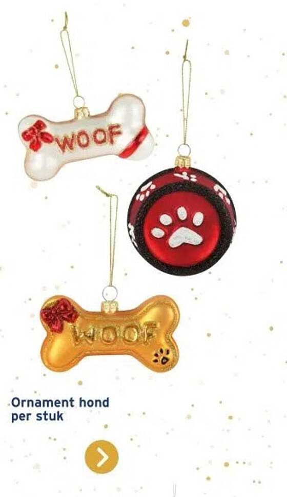 Ornament hond per stuk