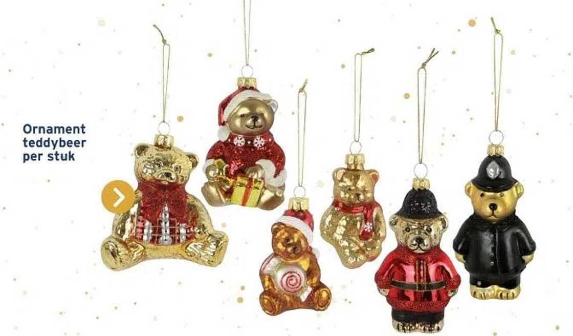 Ornament teddybear per stuk