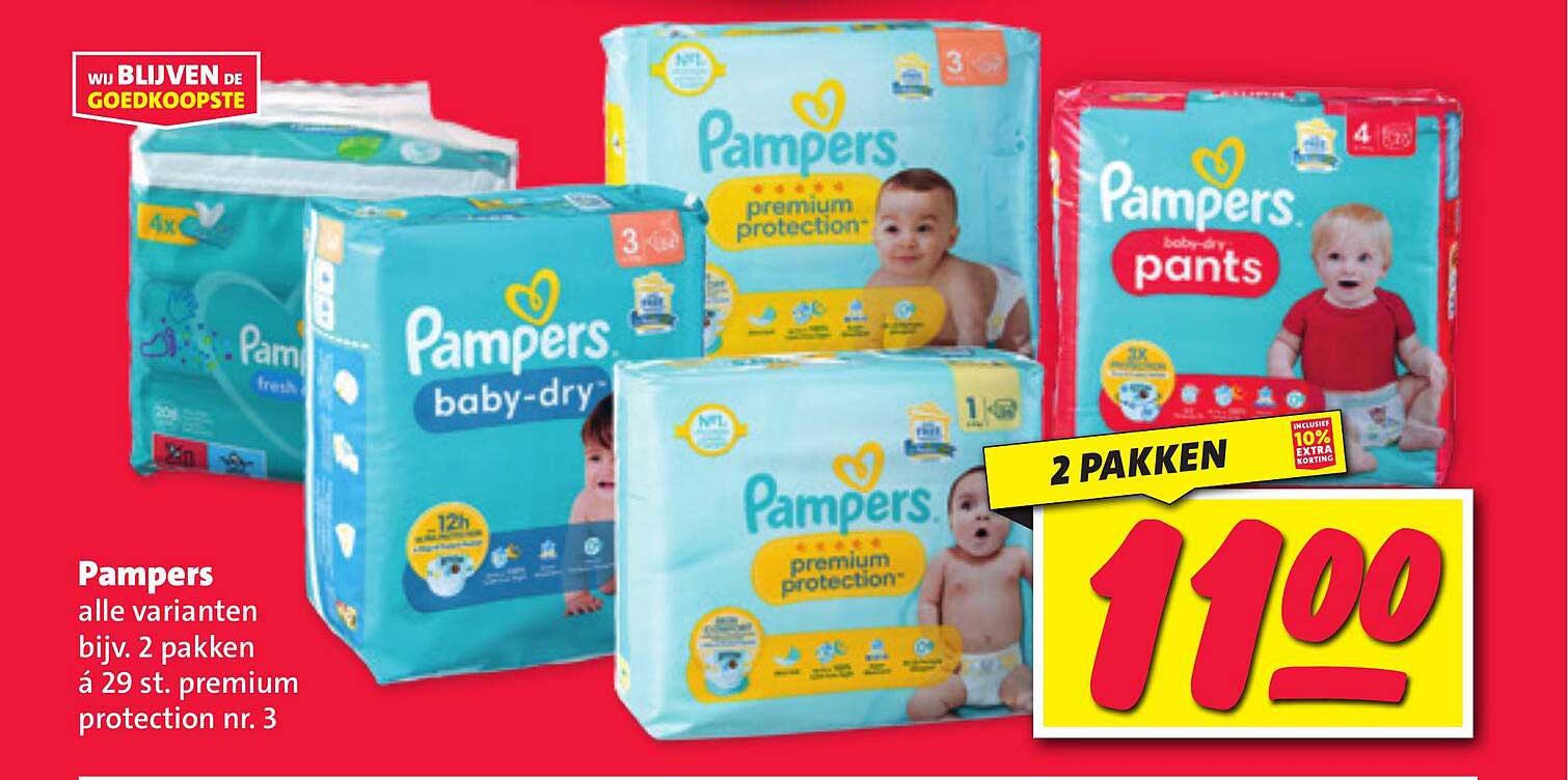 Pampers alle varianten bijv. 2 pakken á 29 st. premium protection nr. 3