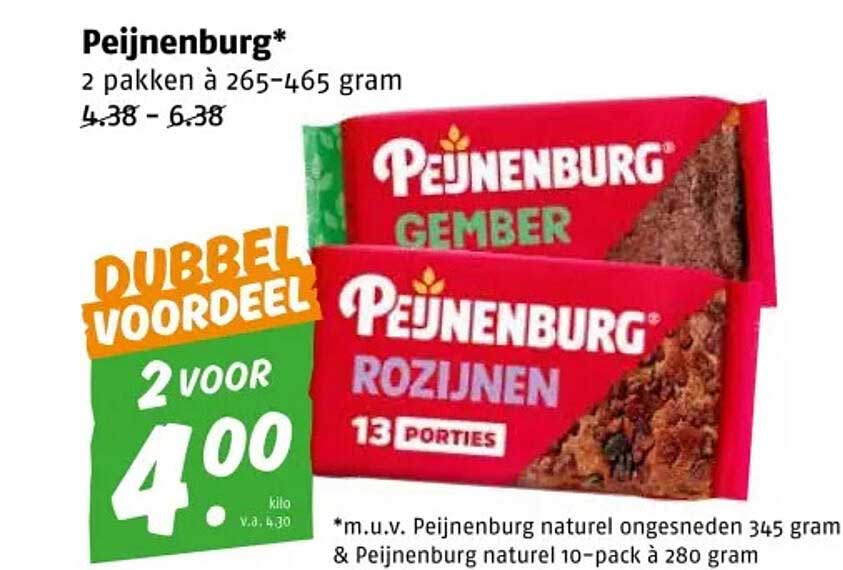 Peijnenburg* 2 pakken à 265-465 gram