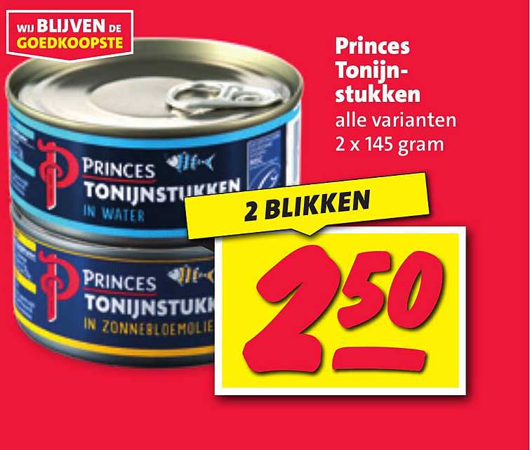 Princes Tonijnstukken alle varianten 2 x 145 gram