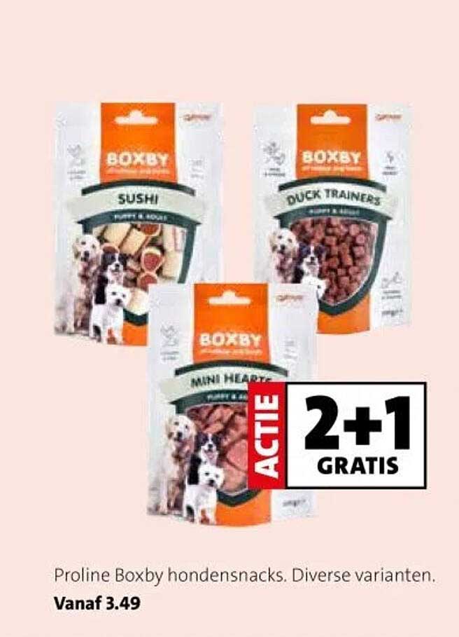 Proline Boxby hondensnacks. Diverse varianten.