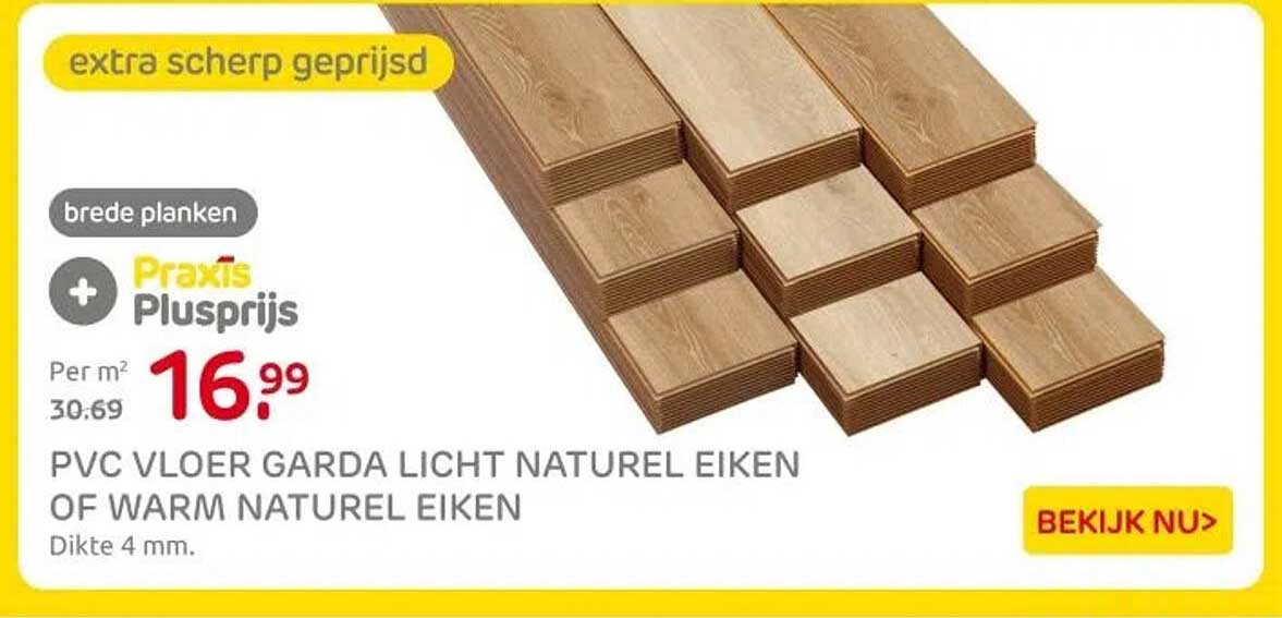PVC VLOER GARDA LICHT NATUURL EIKEN OF WARM NATUURL EIKEN