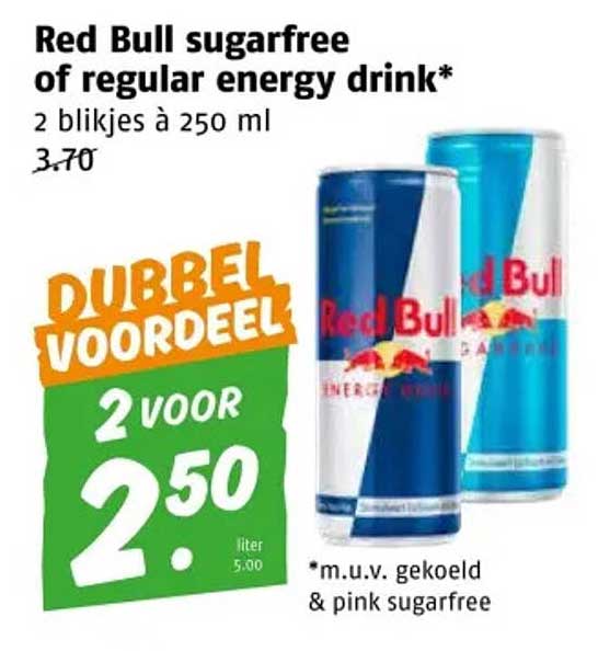 Red Bull sugarfree of regular energy drink*
