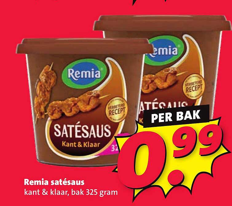 Remia satésaus kant & klaar, bak 325 gram