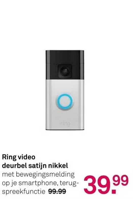 Ring video deurbel satijn nikkel