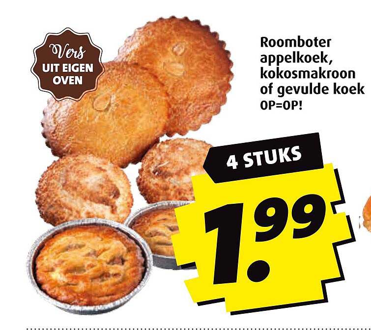 Roomboter appelkoek, kokosmakroon of gevulde koek OP=OP!