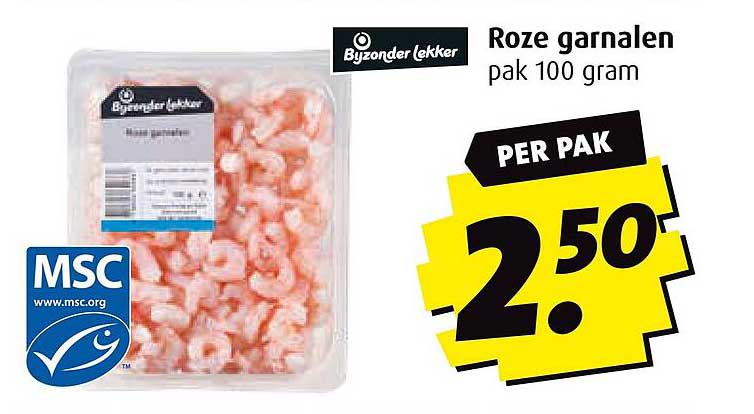 Roze garnalen pak 100 gram