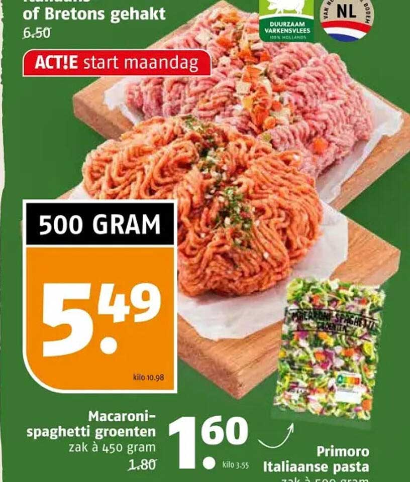 Runder- of Bretons gehakt 500 gram voor 5,49
