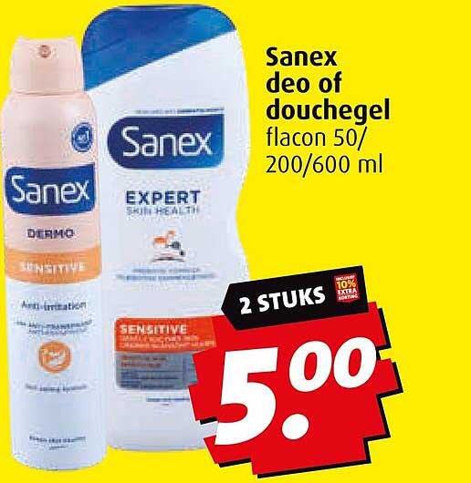 Sanex deo of douchegel flacon 50/200/600 ml