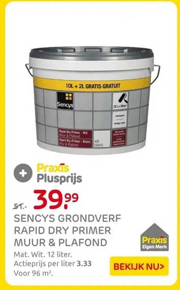 SENCYS GRONDCVERF RAPID DRY PRIMER MUUR & PLAFOND