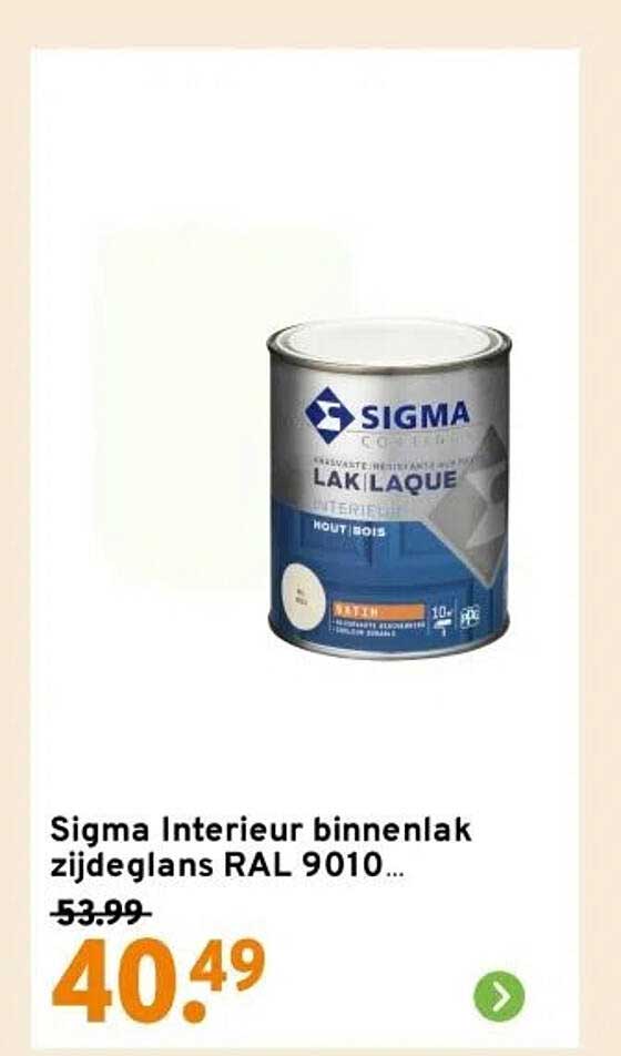 Sigma Interieur binnenlak zijdeglans RAL 9010