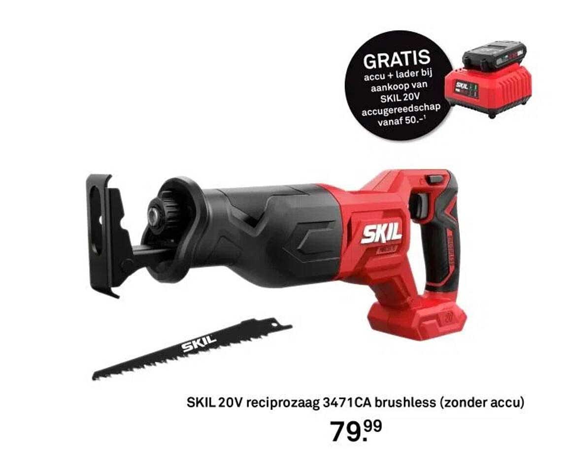 SKIL 20V reciprozaag 3471CA brushless (zonder accu)