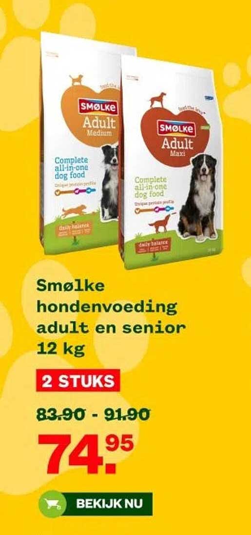 Smølke hondenvoeding adult en senior 12 kg