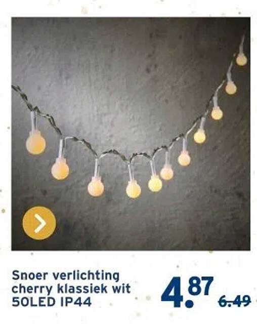 Snoer verlichting cherry klassiek wit 50LED IP44