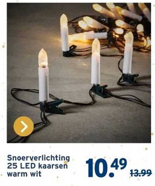Snoerverlichting 25 LED kaarsen warm wit