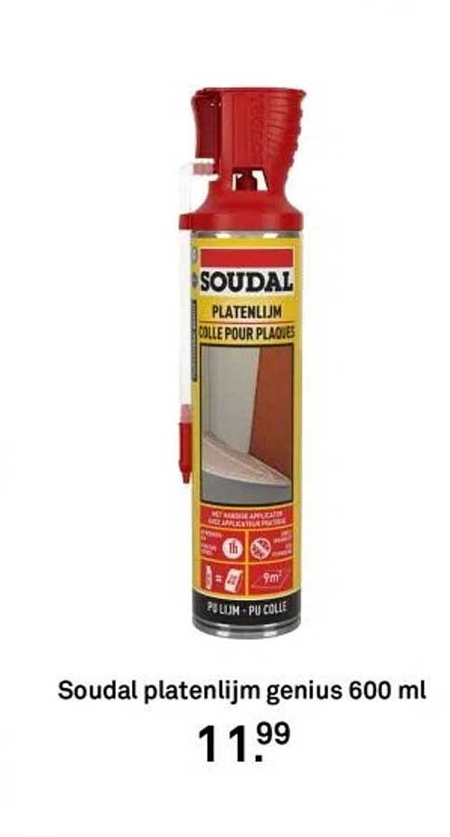 Soudal platenlijm genius 600 ml