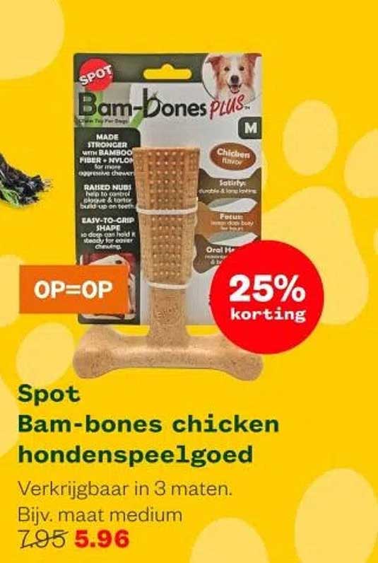 Spot Bam-bones chicken hondenspeelgoed