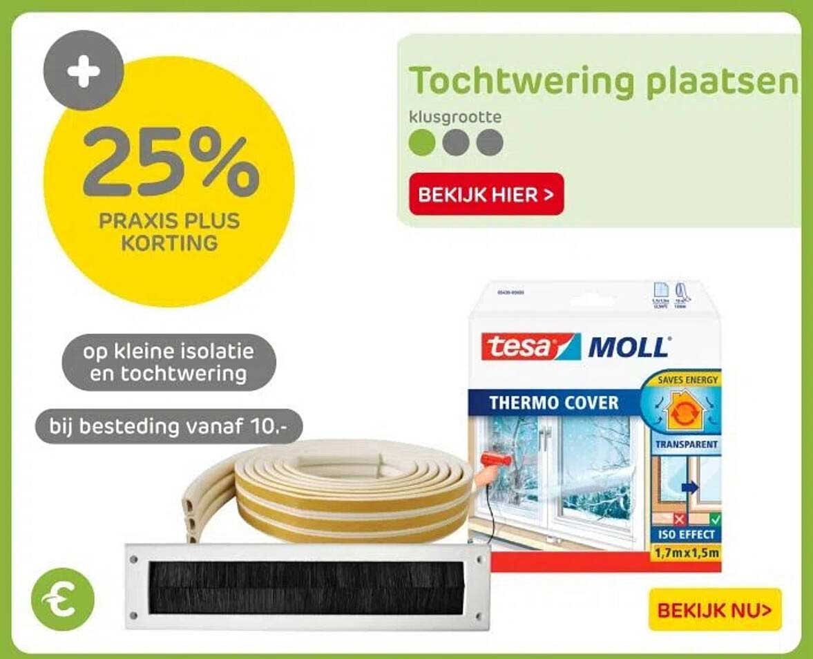 Tochtwering plaatsen