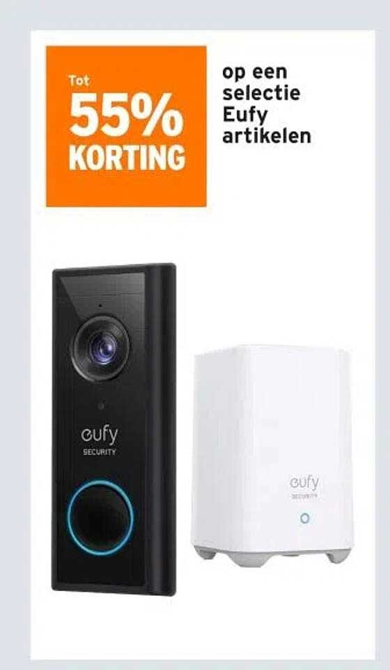 Tot 55% KORTING op een selectie Eufy artikelen