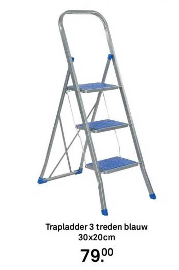 Trapladder 3 treden blauw 30x20cm