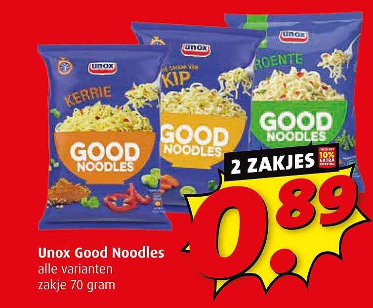 Unox Good Noodles alle varianten zakje 70 gram