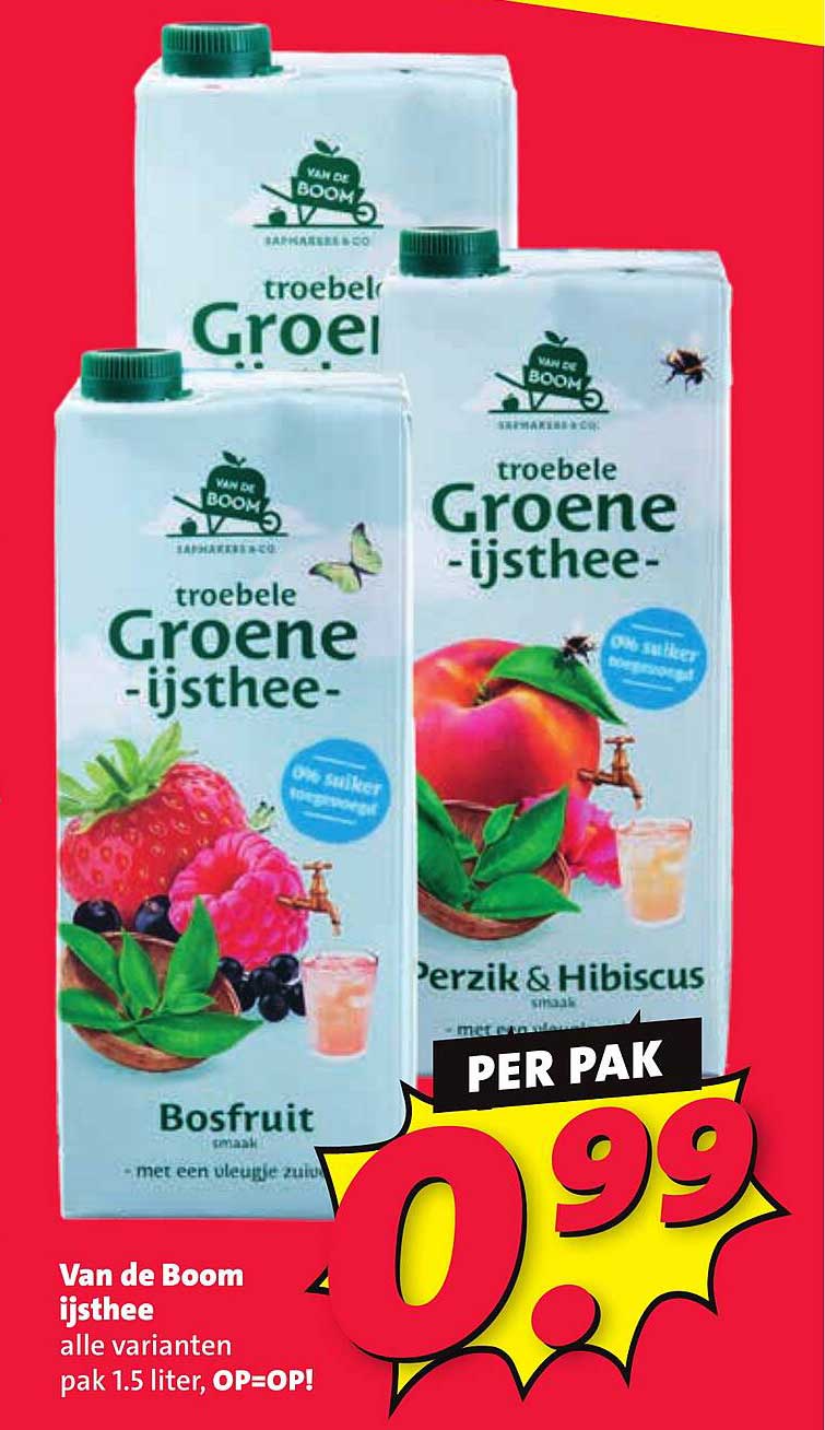 Van de Boom ijsthee alle varianten pak 1.5 liter, OP=OP!