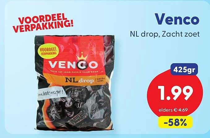 Venco NL drop, Zacht zoet