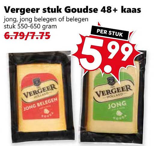 Vergeer stuk Goudse 48+ kaas