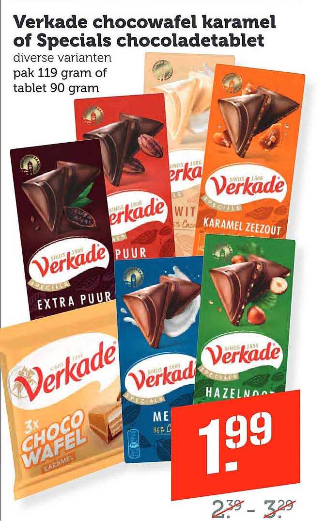 Verkade chocowafel karamel of Specials chocoladetablet