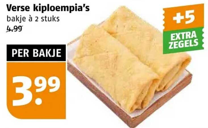 Verse kiplempia's bakje à 2 stuks