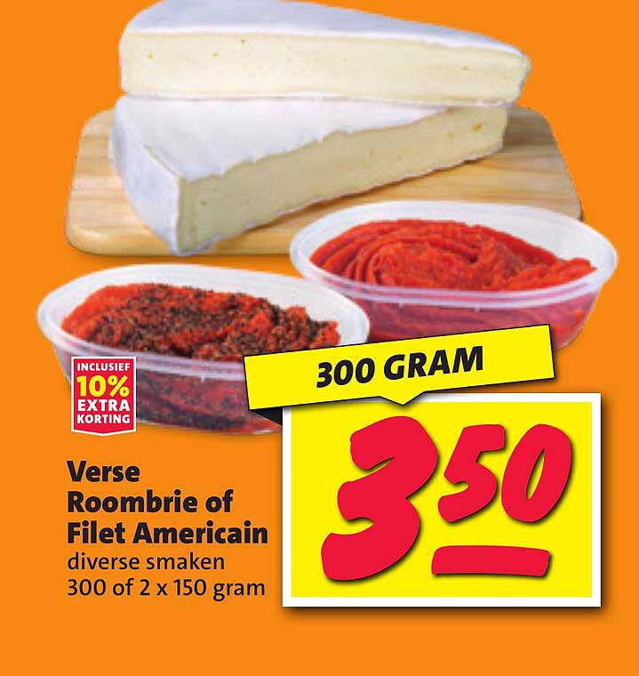 Verse Roombrie of Filet American 300 gram voor €3,50