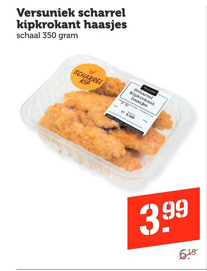 Versunieek scharrel kipkrokant haasjes