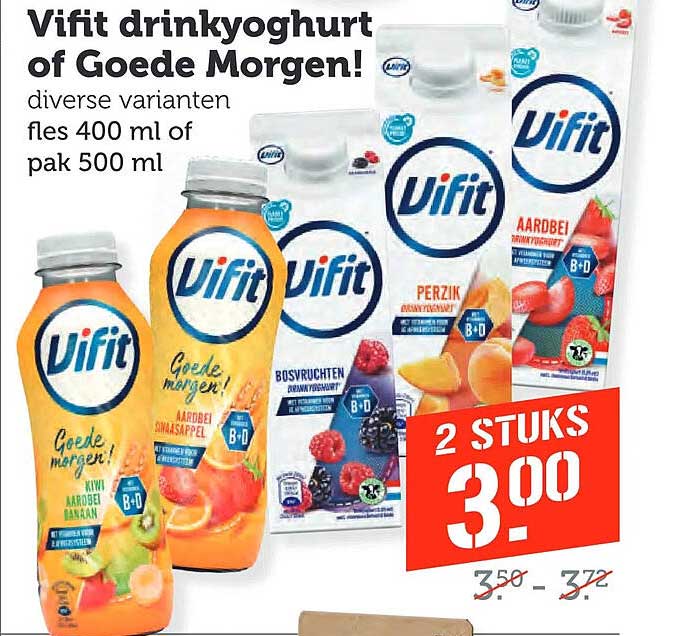 Vifit drinkyoghurt of Goede Morgen!