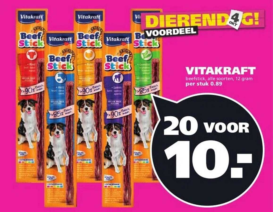 Vitakraft Beef Stick, alle soorten, 12 gram per stuk 0.89