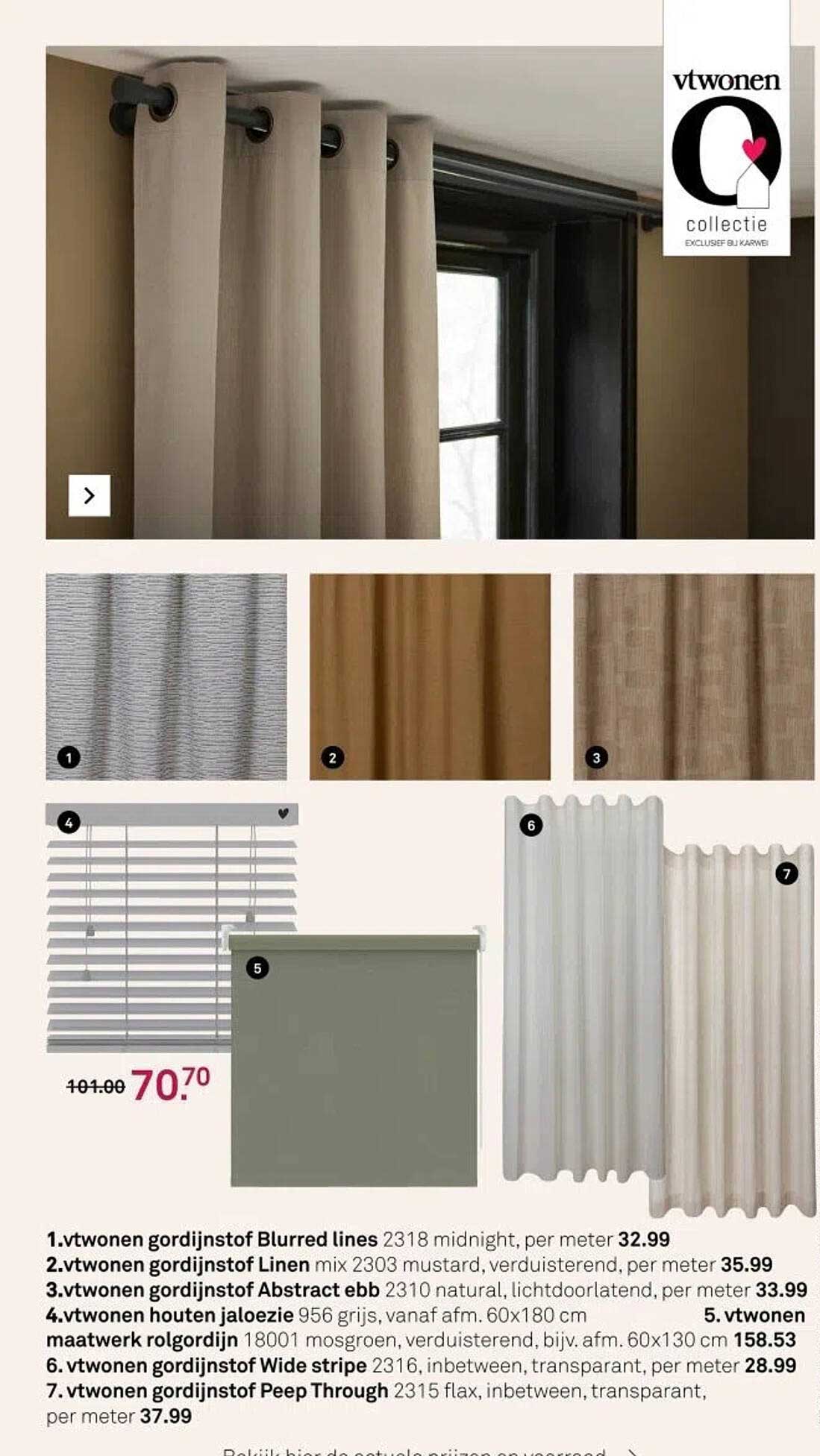 vtwonen gordijnstof Blurred lines 2318 midnight, per meter 32.99