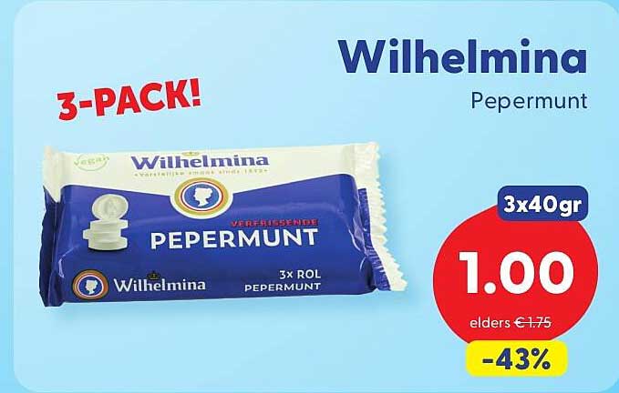 Wilhelmina Pepermunt 3-PACK!