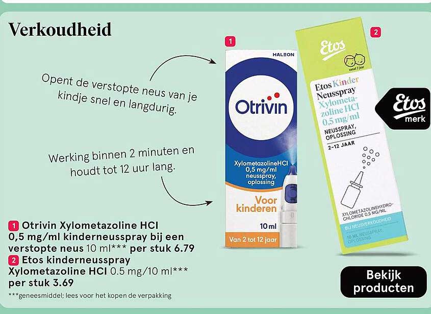 1 Otrivin Xylometazoline HCI 0,5 mg/ml kinderneusspray bij een verstopte neus 10 ml*** per stuk 6.79