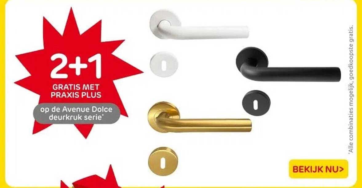 2+1 GRATIS MET PRAXIS PLUS op de Avenue Dolce deurslot serie
