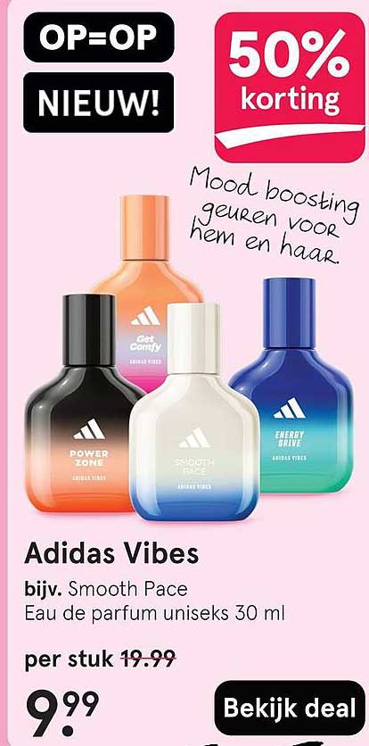 Adidas Vibes bijv. Smooth Pace Eau de parfum uniseks 30 ml