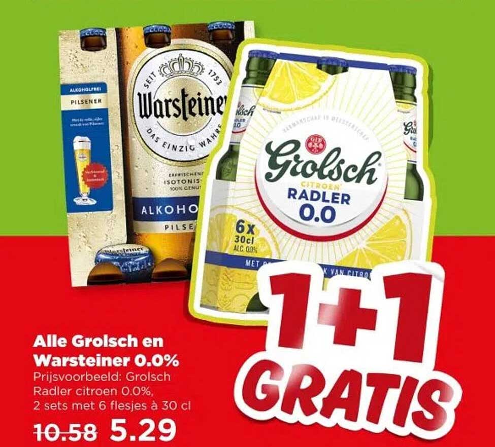 Alle Grolsch en Warsteiner 0.0%