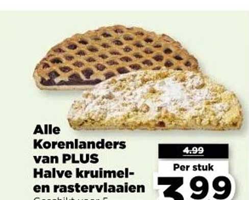 Alle Korenlanders van PLUS Halve kruimel- en rastervlaaien